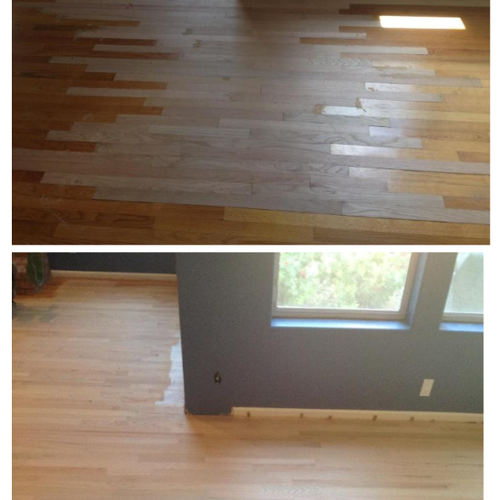 Repairs at artisan wood floor