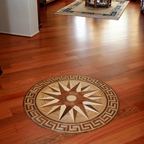 Star center piece design flooring at Artisan Wood Floor in Phoenix, AZ