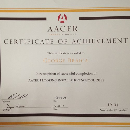 Gym Floor Certification - Aacer Flooring