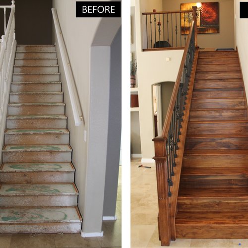 Stairs projects before and after in Phoenix, AZ at Artisan Wood Floor