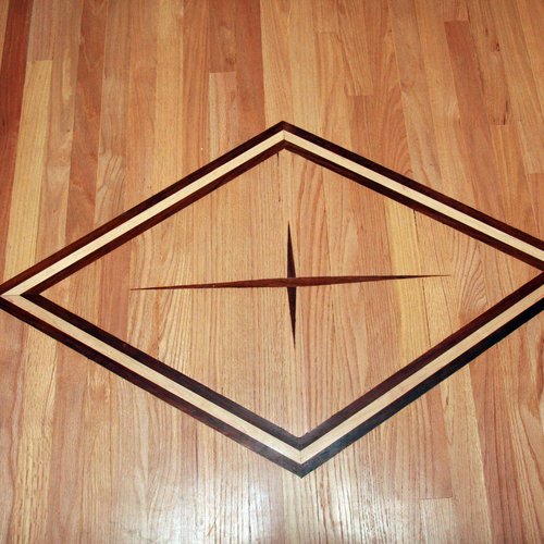 Diamond inlay design at Artisan Wood Floor in Phoenix, AZ