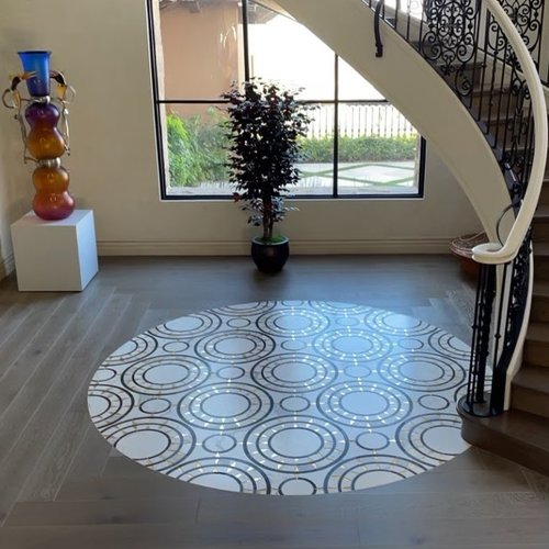 Circle Tile Inlay - Fratantoni Interior Design constructed by Casa de Vis at Artisan Wood Floor in Phoenix, AZ